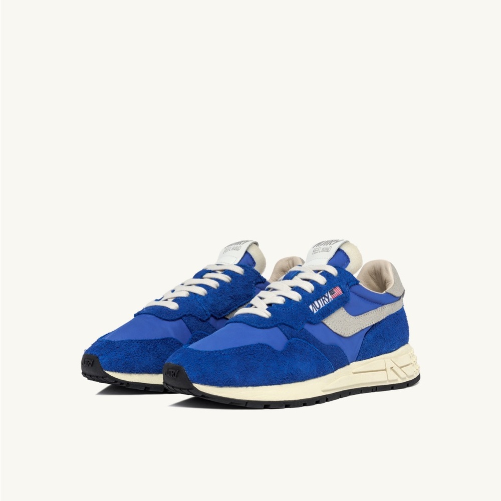 Autry Reelwind Low Sneakers in Blue Nylon and Suede